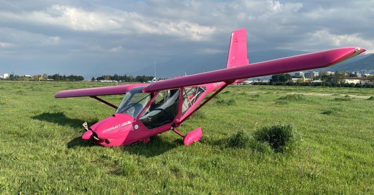 Eğitim uçağı piste çarptı! 2 kişi yaralandı